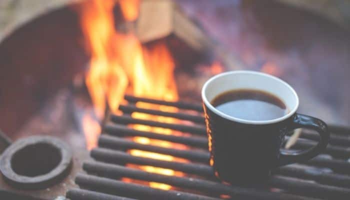 cup on campfire