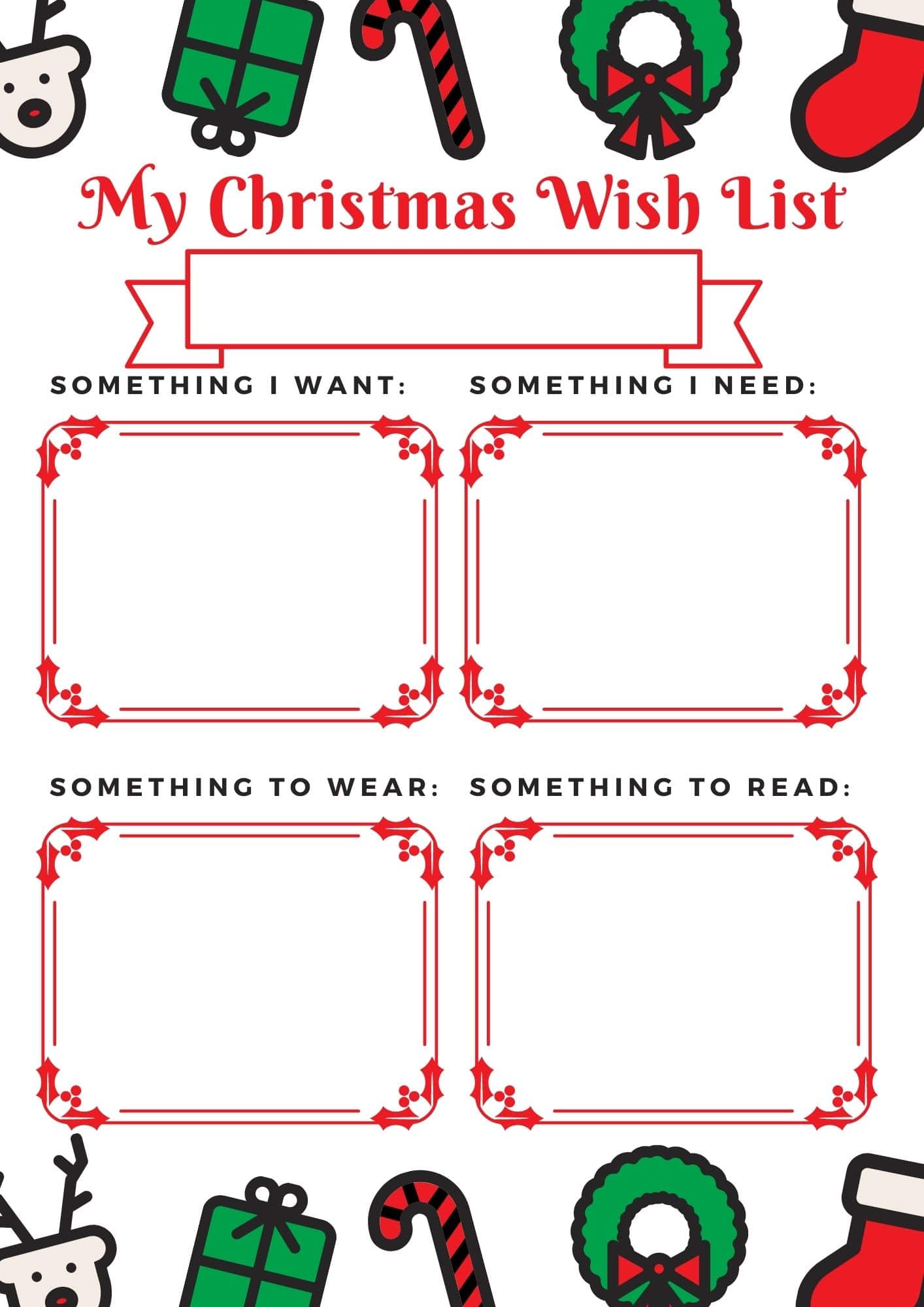 Something you want, something you need - FREE Xmas gift rule printable