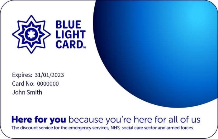 Blue light card example