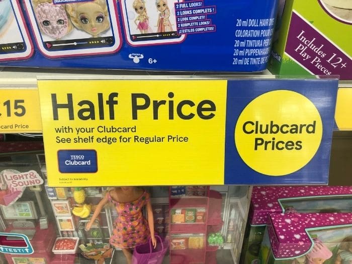 Tesco half cheap price toys