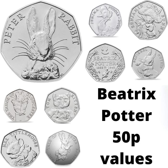 Beatrix Potter 50p values