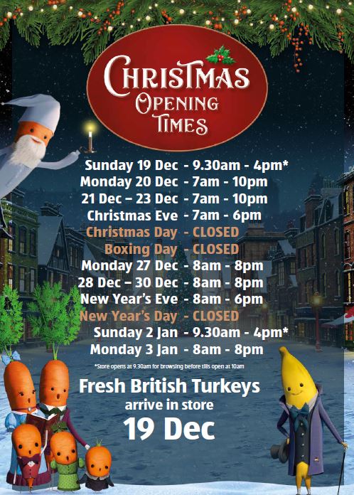 Aldi Christmas opening hours graphic