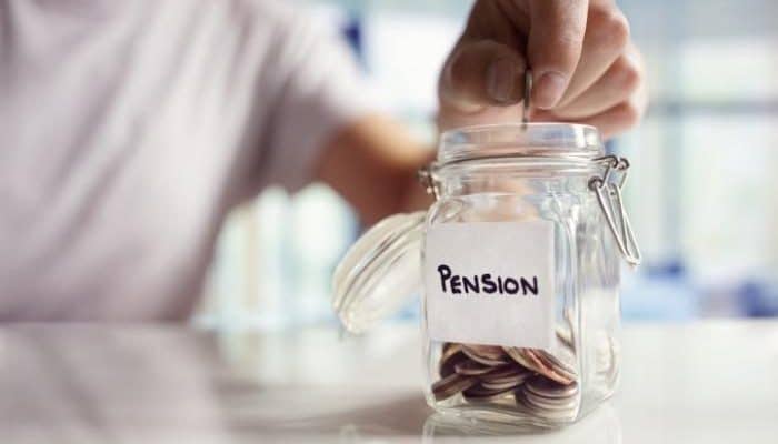 saving coins to a pension pot