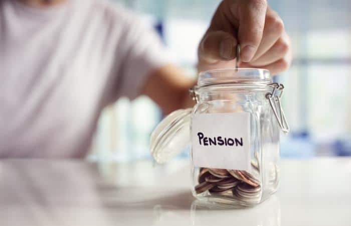 saving coins to a pension pot