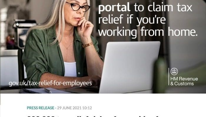 working from home tax relief press release June 2021