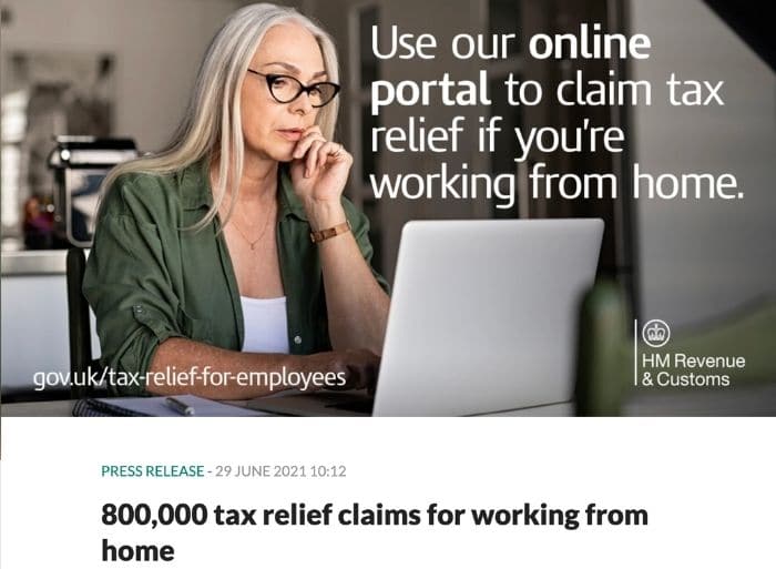 working from home tax relief press release June 2021