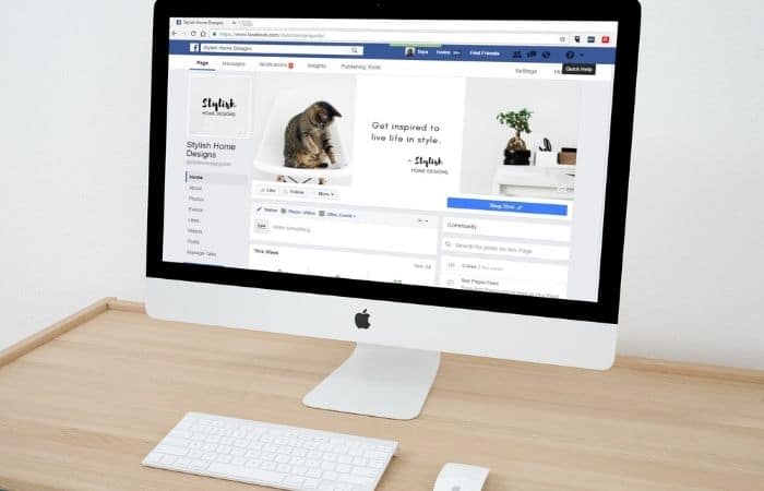 Facebook page on a mac