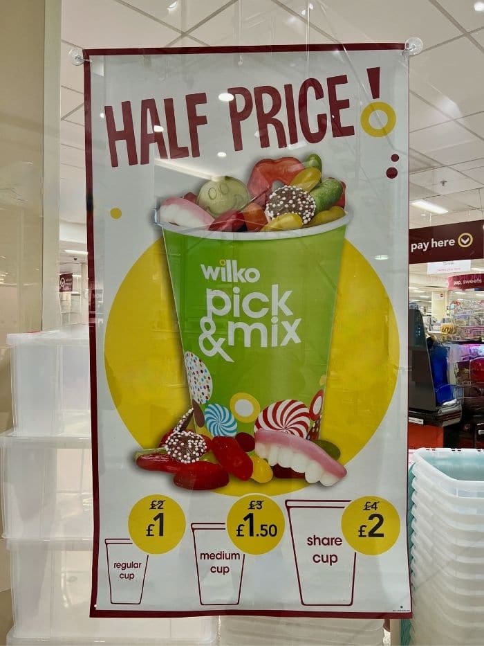 half price pick and mix poster
