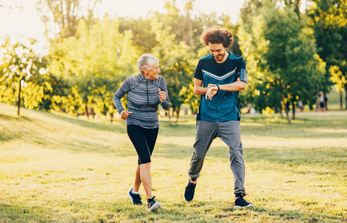 people running on a field