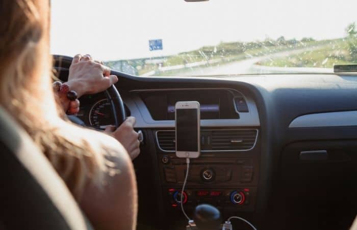 woman driving a car