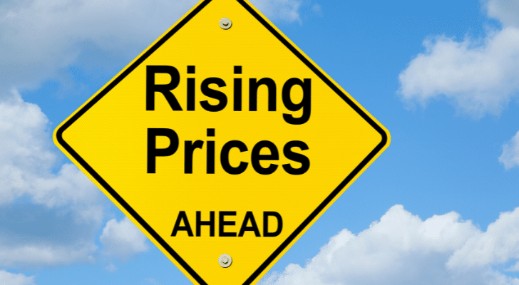Rising prices ahead sign