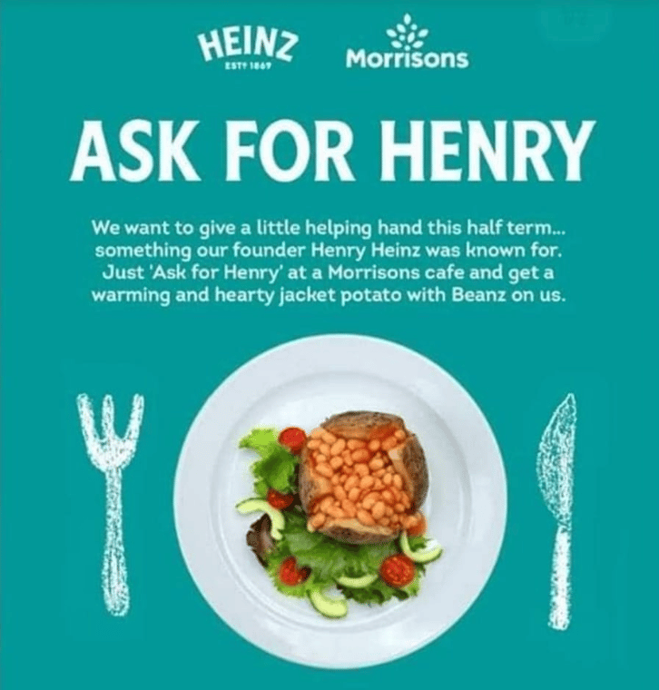 free jacket potato and beans morrisons heinz