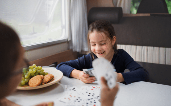 children playing cards