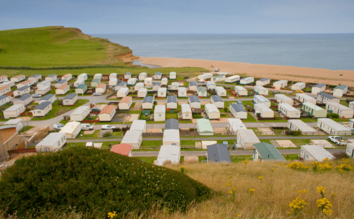 holiday park overlooking the beach