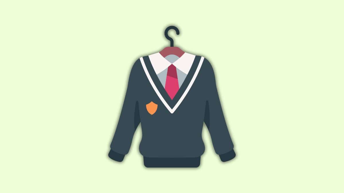cartoon of a school uniform on a hanger