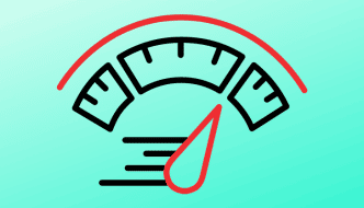 speedometer graphic on a green background