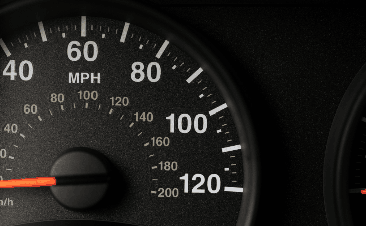 close up of a speedometer