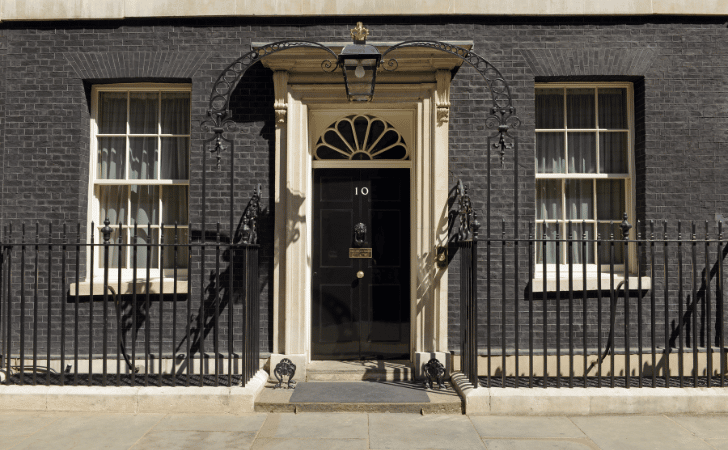 front door of 10 downing street