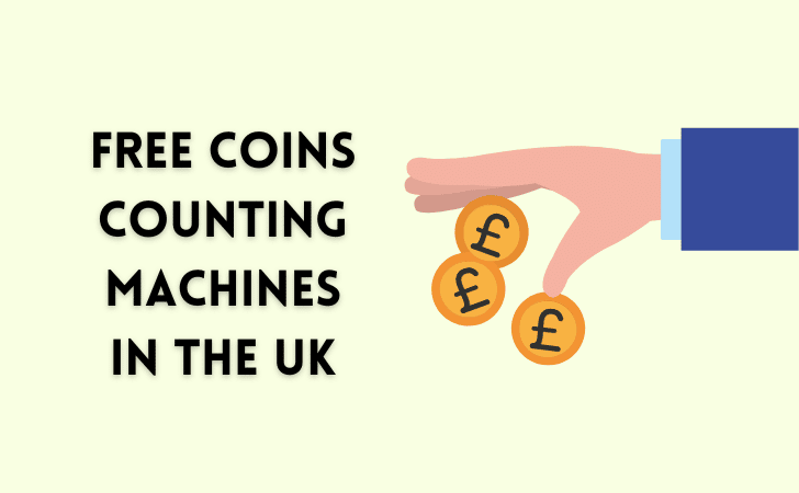 hand dropping coins graphic with the words free coin counting machines in the UK