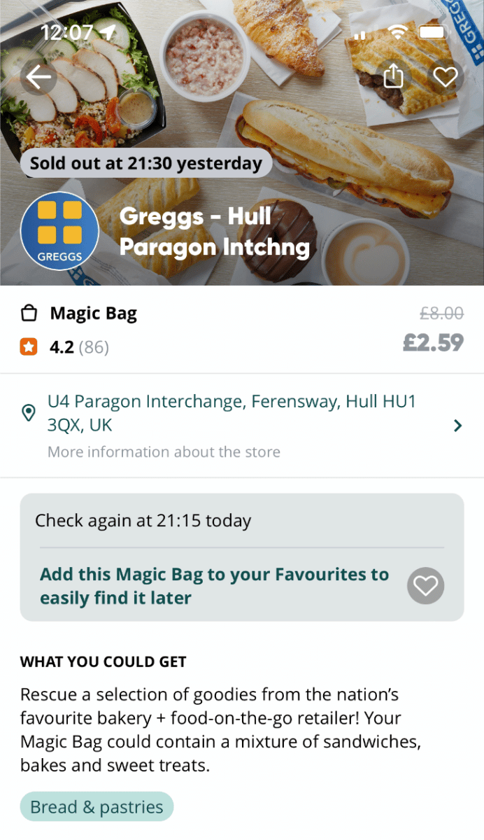 greggs too good to go