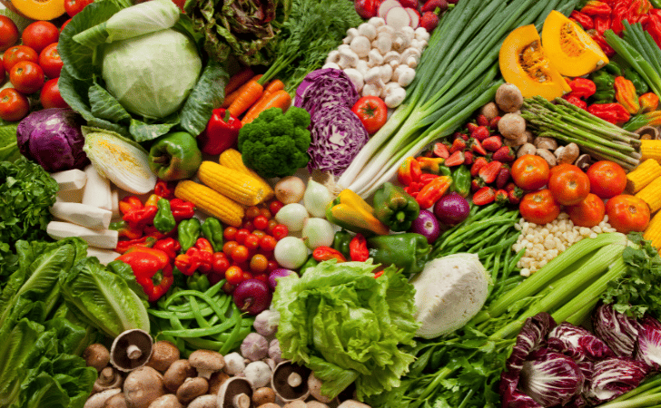 selection of colourful vegetables