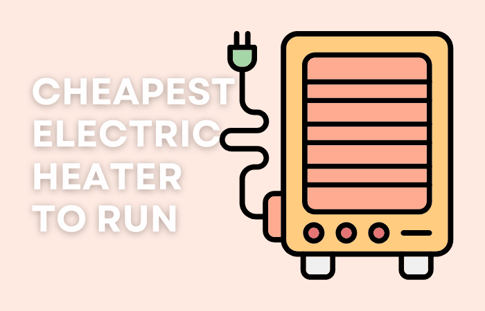 electric heater graphic with the words cheapest electric heater to run
