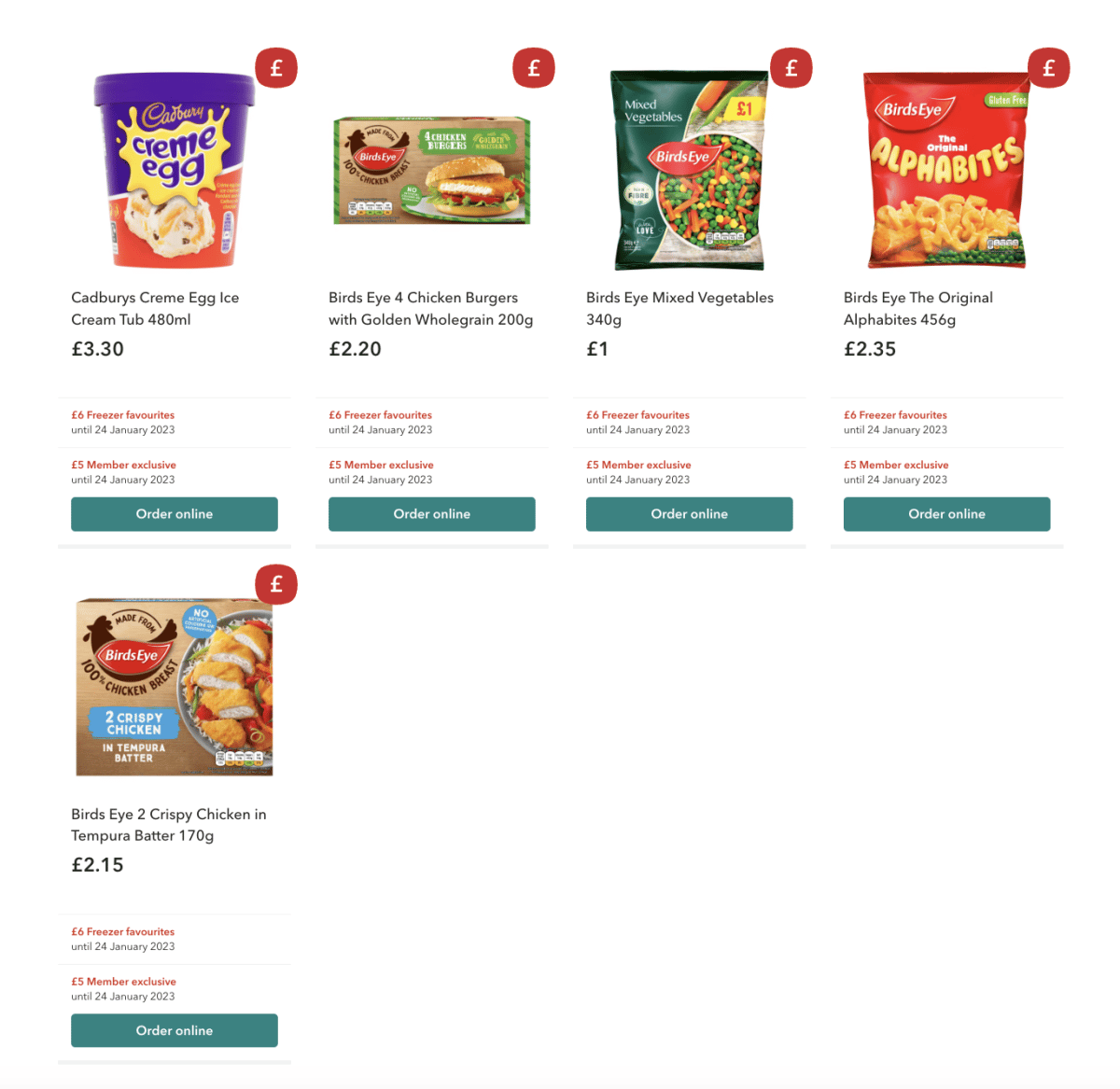 coop frozen meal deal Jan 23