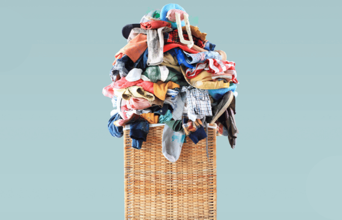 pile of laundry in a basket