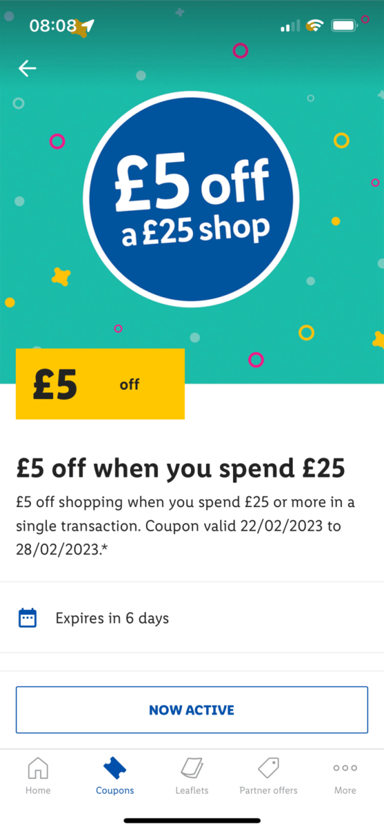 Lidl app 5 off coupon