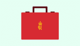cartoon of a red budget box