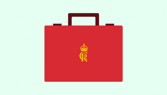 cartoon of a red budget box