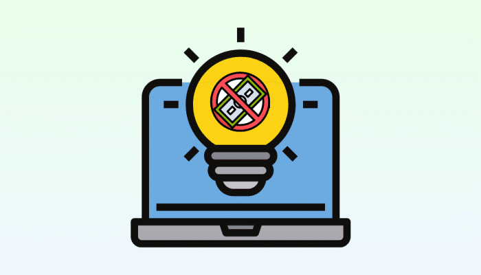 cartoon of a laptop with a lightbulb in front of it