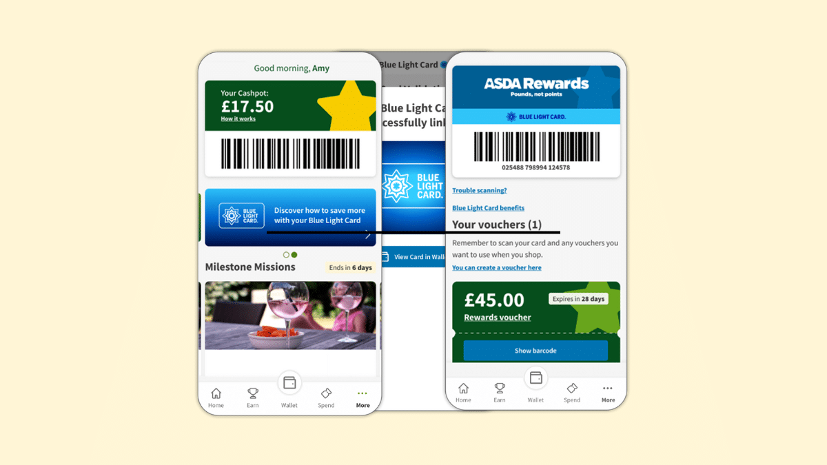 asda blue light card app