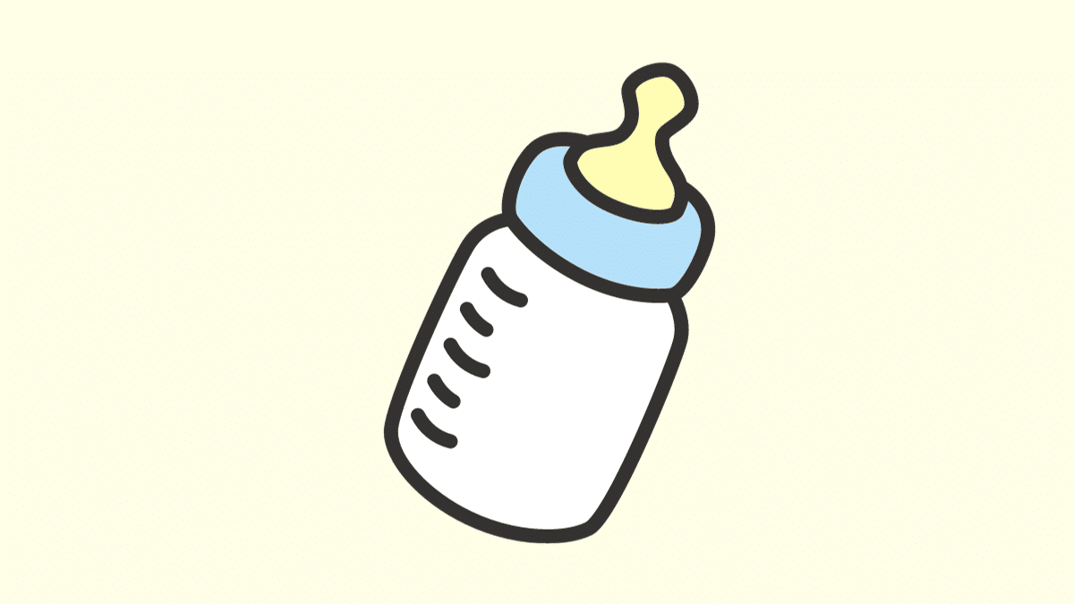 cartoon of baby milk bottle