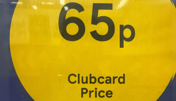 Tesco Clubcard price label