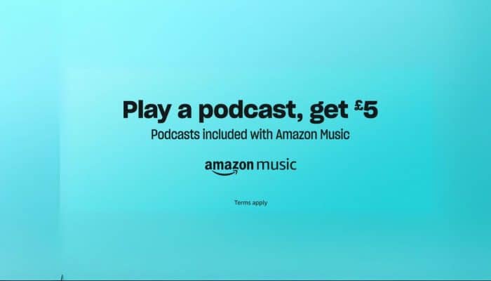 Listen to a podcast and get £5 Amazon credit free