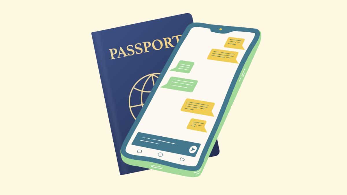 téléphone portable et passeport