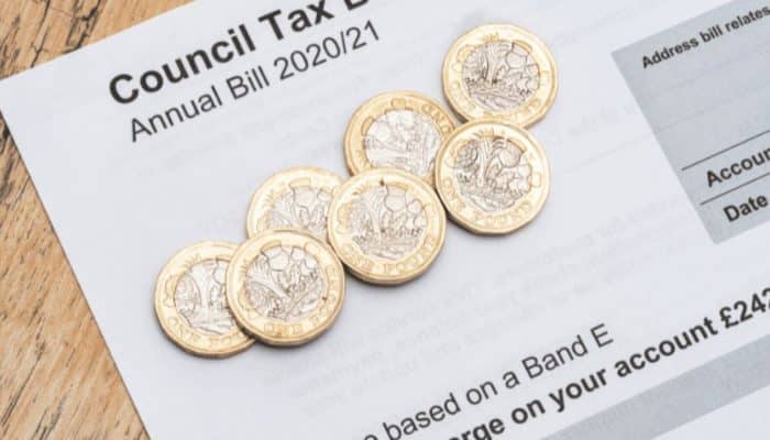 Photo of a council tax bill from 2020