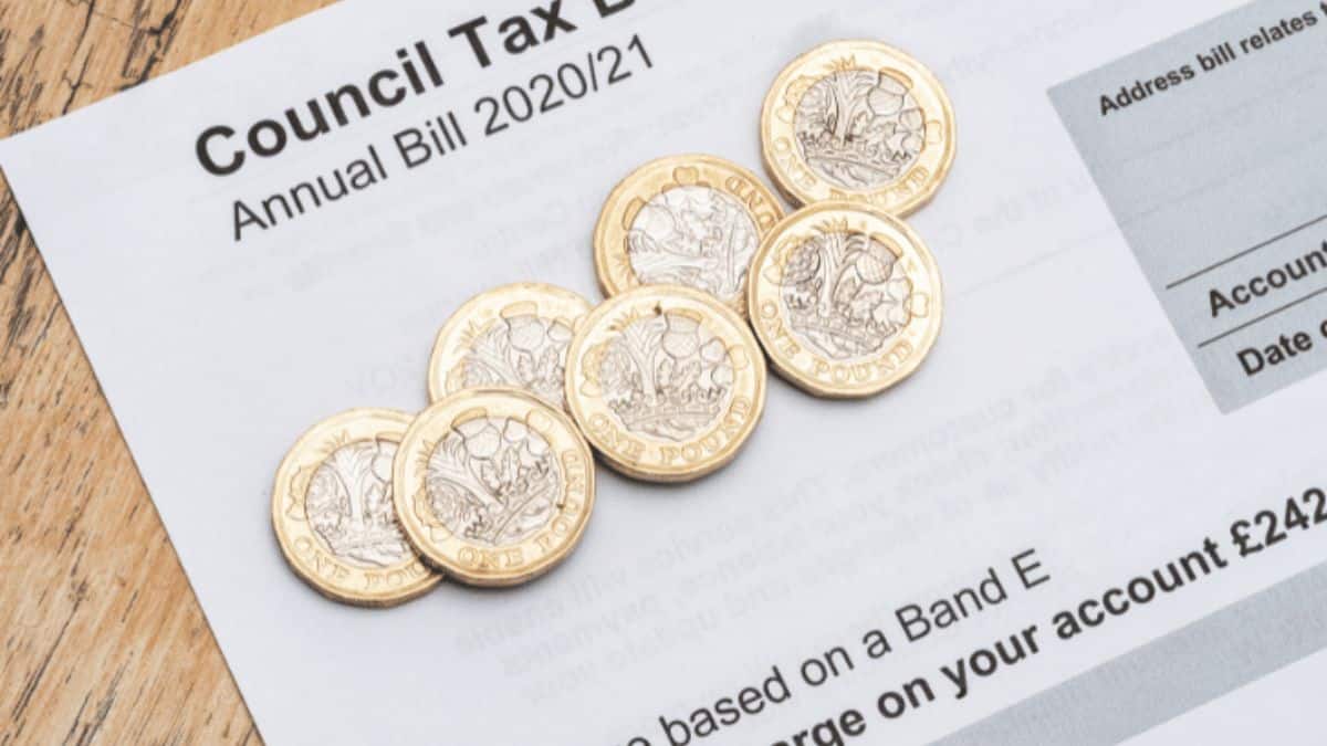 Photo of a council tax bill from 2020