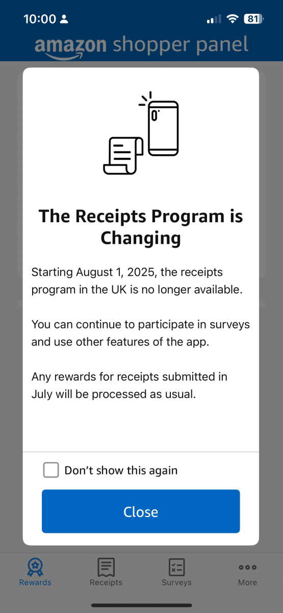 Amazon Shopper panel changes
