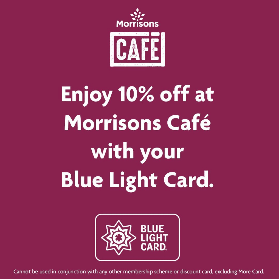 blue light card discount in morrisons cafes