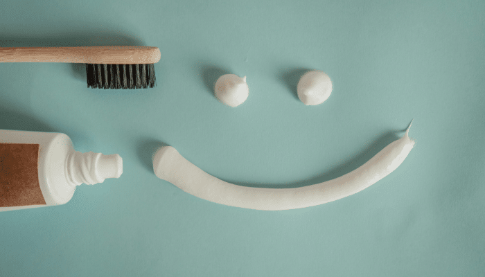 toothpaste in a smile