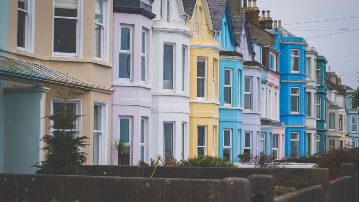 Row of rented houses in the UK