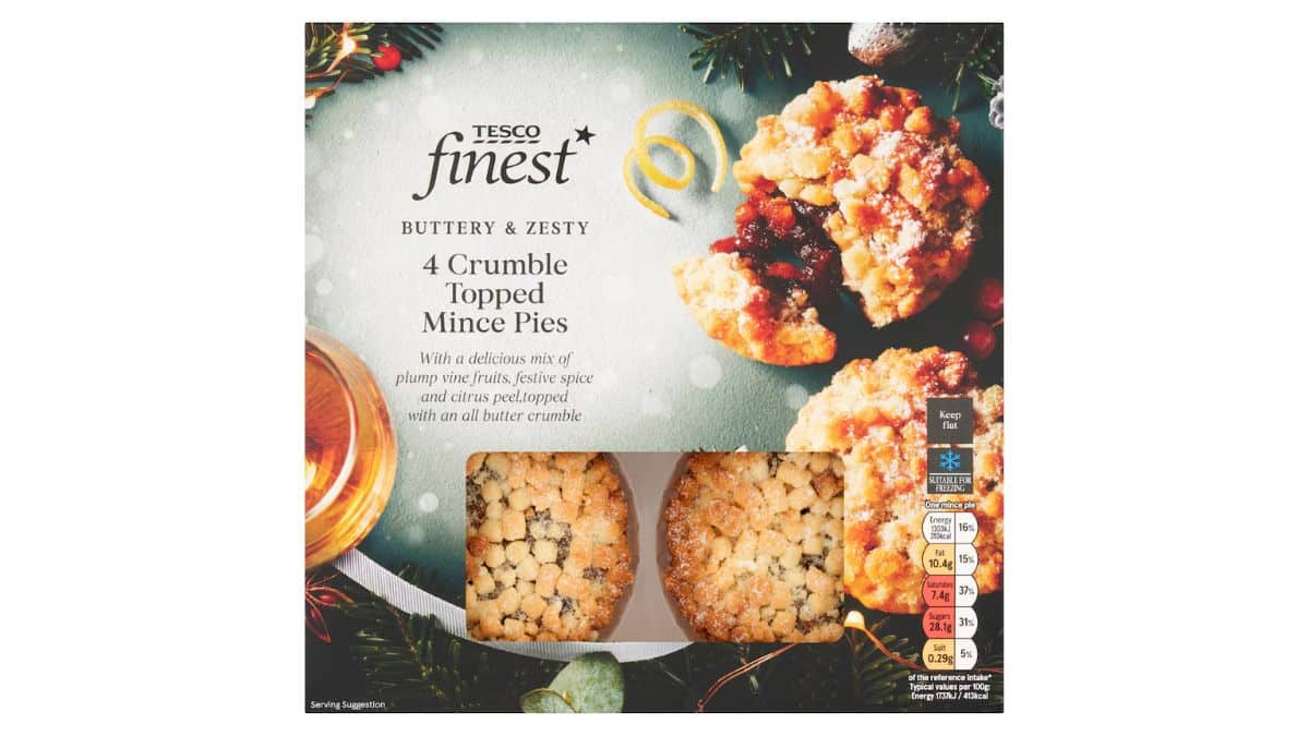 Tesco Finest 4 Crumble Topped Mince Pies