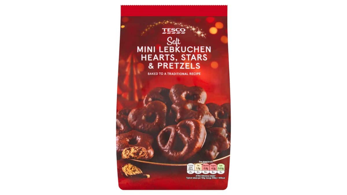 Tesco Mini Lebkuchen Stars, Hearts & Pretzels
