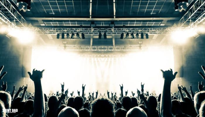 People at a a concert where ticket touts have been selling tickets at an inflated price.