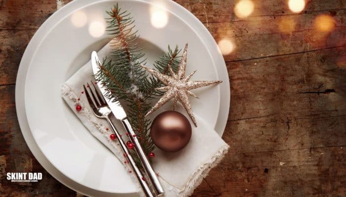 christmas dinner plate setting