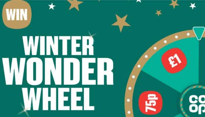 Get a free Co-op voucher worth up to £2 by spinning the wheel
