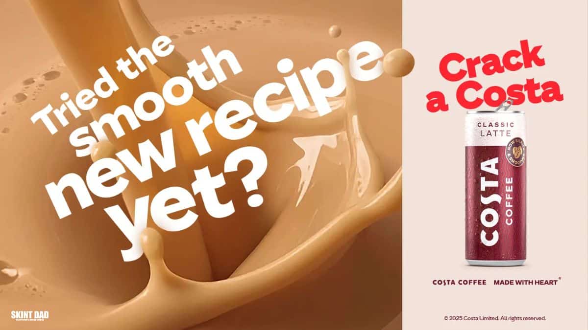 Get a free Costa Coffee Ready-To-Drink Latte or Caramel Latte from Tesco, Sainsbury’s, Asda, Morrisons or Co-op.