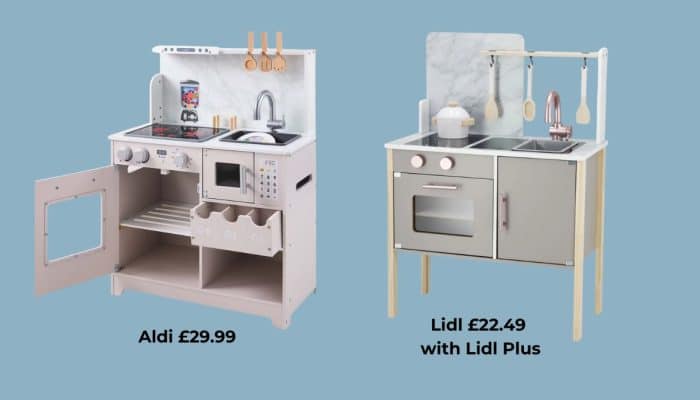 Aldi and Lidl wooden play kitchens compared for October 2026